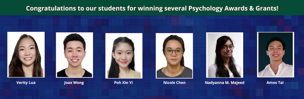 Several Psychology students from SMU’s School of Social Sciences (SOSS) have won a number of awards and grants from external Psychology establishments